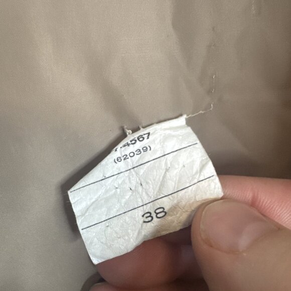 Vintage Down Parka Real Fur Hood Men’s 38 Beige Knit Trim 80s Warm - Picture 10 of 10